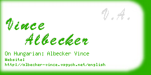 vince albecker business card